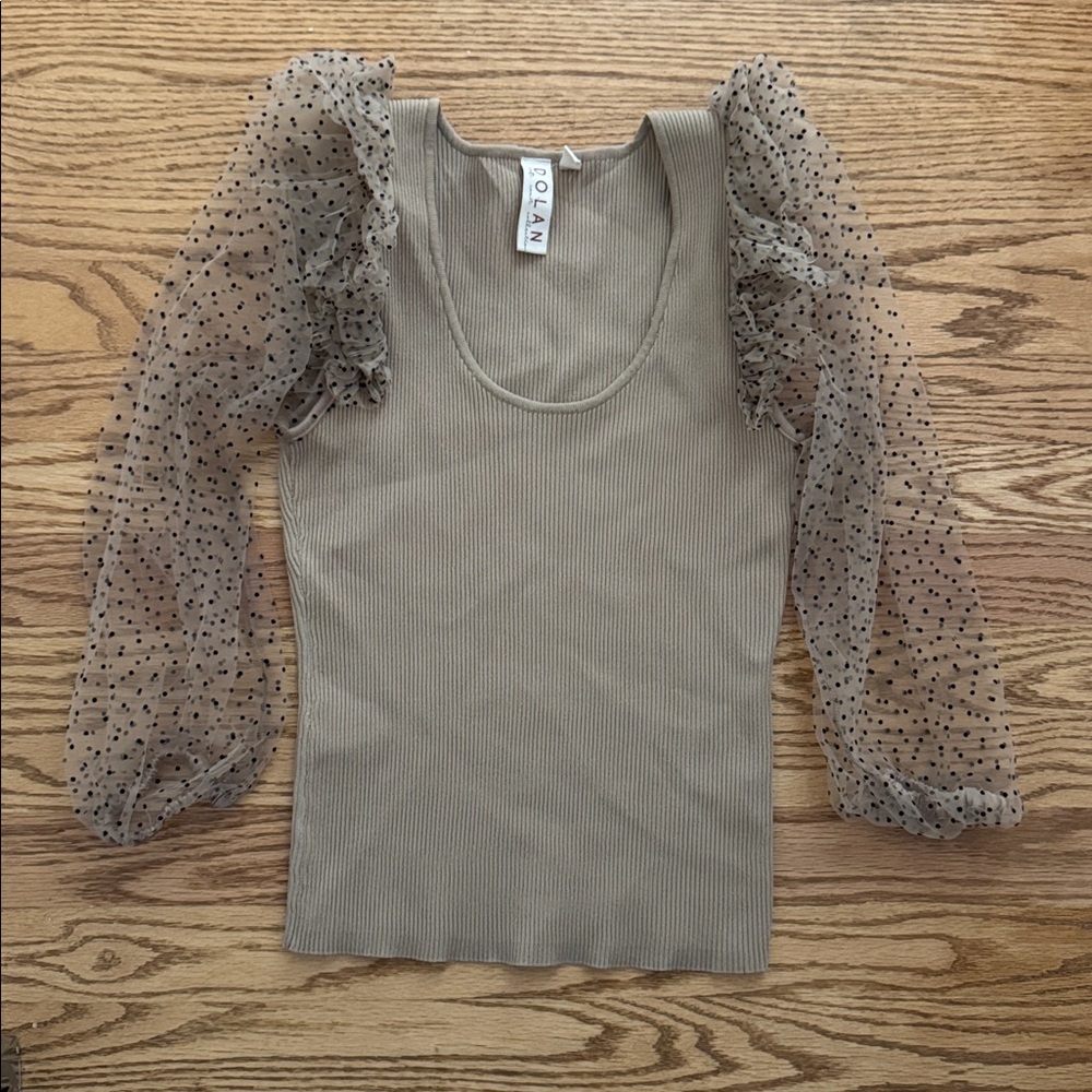 Dolan Left Coast Collection Beige Ribbed Top From Anthropologie